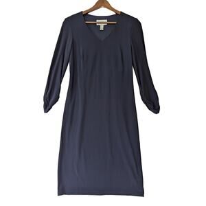 Joseph Ribkoff Womens‎ Blue Jersey Knit Sheath Dress Size 4 Knee Length Career